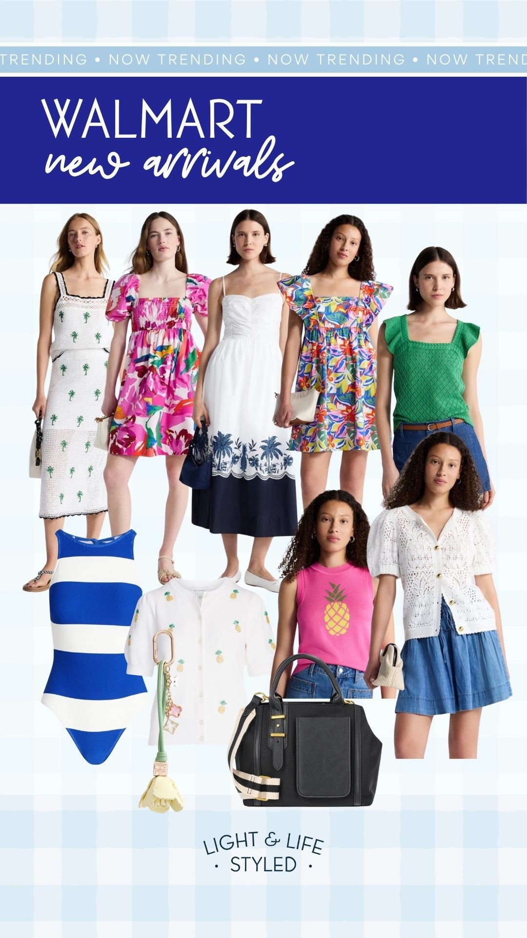 Your Walmart bestie is back again with even more new summer arrivals. I don’t know who is designing for the Free Assembly line, but these all look $$$  (but won’t make you go over budget)! 

The puff sleeves and smocked bodice on these vibrant floral mini dresses are stunning, this pink pineapple sleeveless sweater and green flutter sleeve top are adorable dressed up with a cute maxi dress or down with this pleated denim skirt. I am completely blown away by this two- piece embroidered palm tree knit set (you can get both for only $62).

European vacation outfit inspo, bright pink floral mini dress, blue & white striped bathing suit, short sleeve crochet button down top

#LTKOver40 #LTKSeasonal #LTKPetite