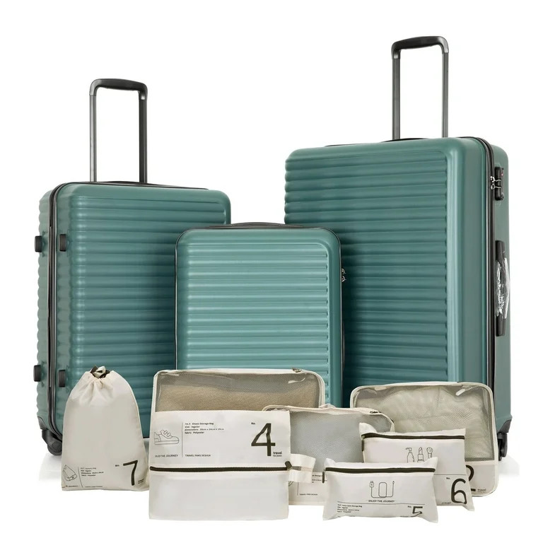 Travelhouse 3 Piece Hardside Luggage Set Hardshell Lightweight Suitcase with TSA Lock Spinner Whe... | Walmart (US)