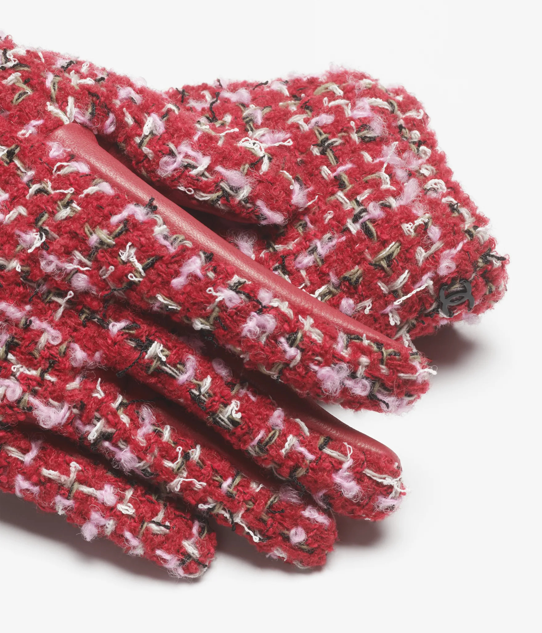 Gloves - Tweed & lambskin, red, pink & black — Fashion | CHANEL | Chanel, Inc. (US)