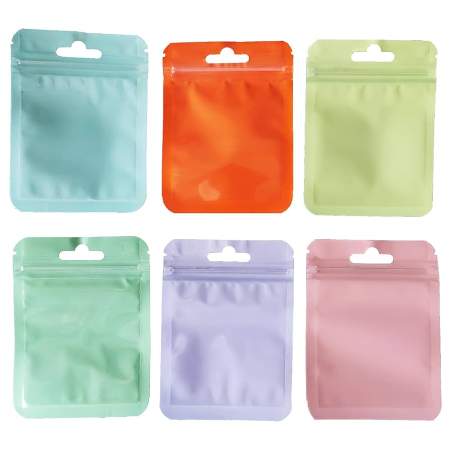120pcs Self Locking Mylar Sample Bag Pastel Clear Small Ziplock Gift Bag Smell Proof Holographic ... | Amazon (US)