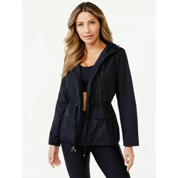 Sofia Active Women's Water and Wind Resistant Crinkle Nylon Anorak Jacket | Walmart (US)