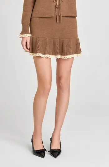 WAYF Ginger Lace Trim Knit Skirt | Nordstrom | Nordstrom