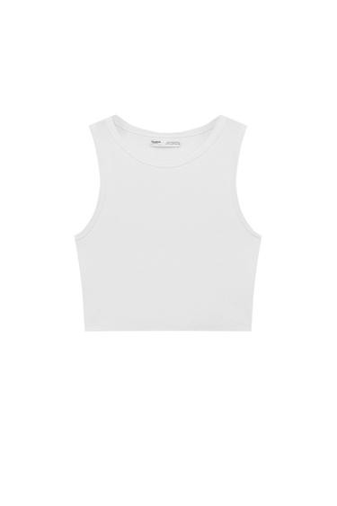 RIBBED TANK TOP WITH PIPING | PULL and BEAR UK