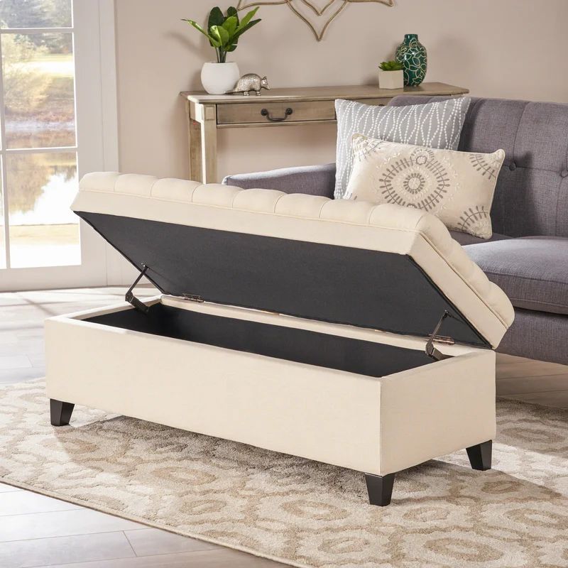 Rolf 50'' Wide Tufted Rectangle Storage Ottoman with Storage | Wayfair North America