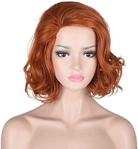 Morvally Women 13" Short Wavy Ginger Orange Wig for Cosplay Costume Halloween Party | Amazon (US)