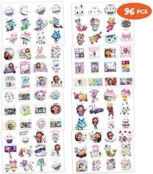 8 Sheets Cat Dòllhouse Temporary Tattoos 96PCS TV Show Birthday Party Supplies Favors Super Cute... | Amazon (US)