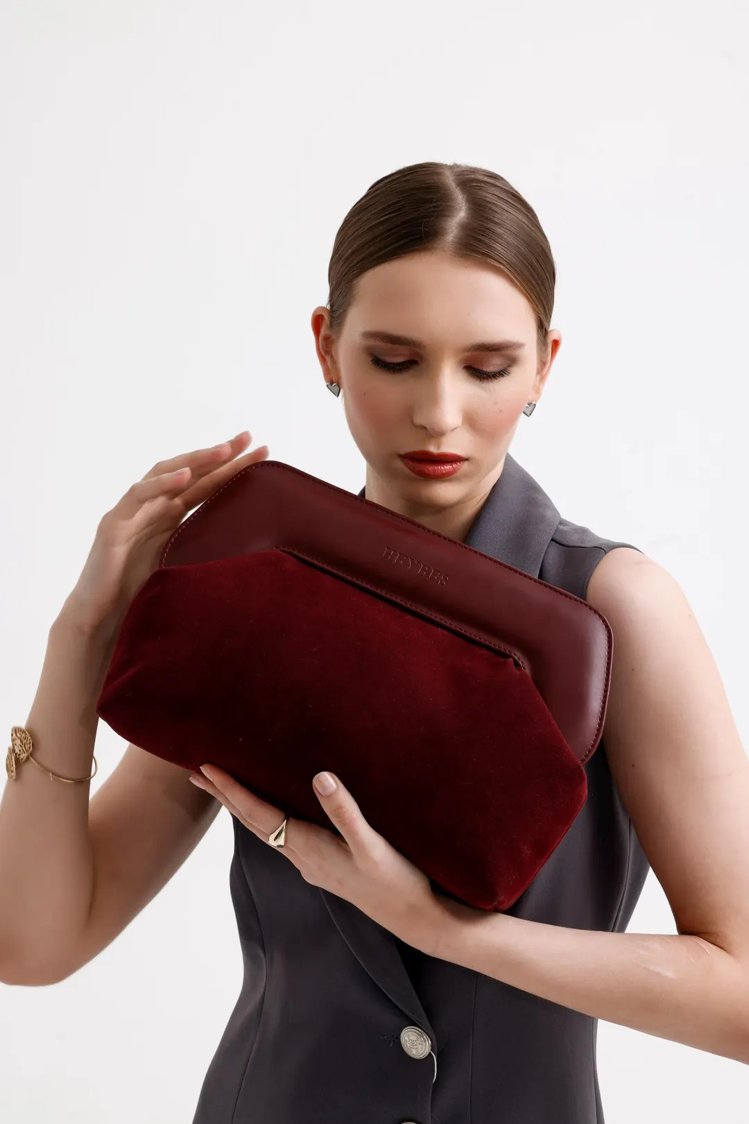 Clutch Bag, Burgundy, Suede, Handmade, Women, Handbag - Etsy | Etsy (US)