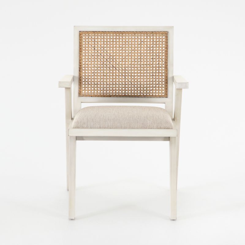 Annette Cream Upholstered Cane Dining Chair | Crate and Barrel | Crate & Barrel