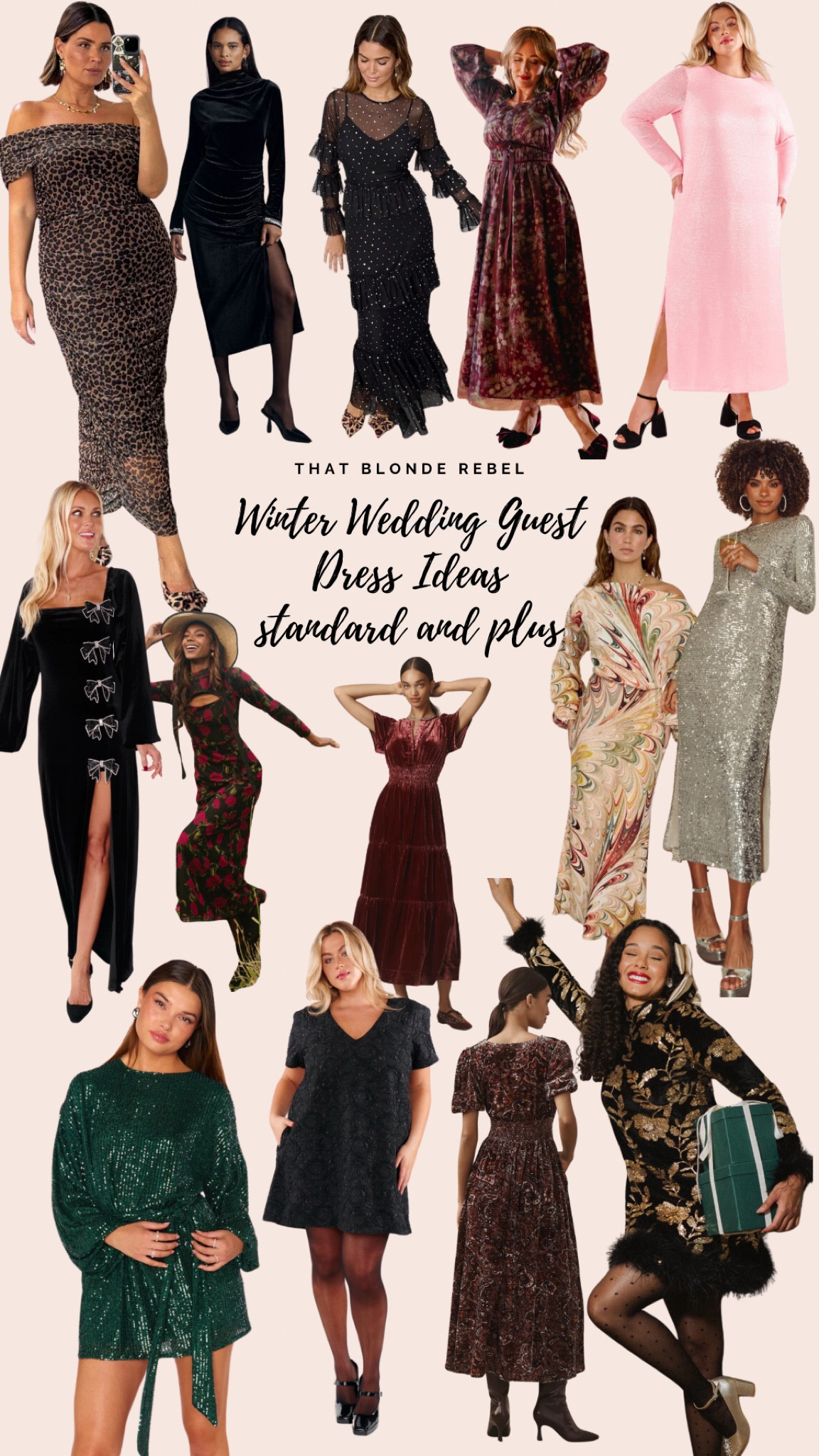 Winter Wedding Guest Dress Ideas! All of these come standard and plus 

#LTKHoliday #LTKParties #LTKSeasonal