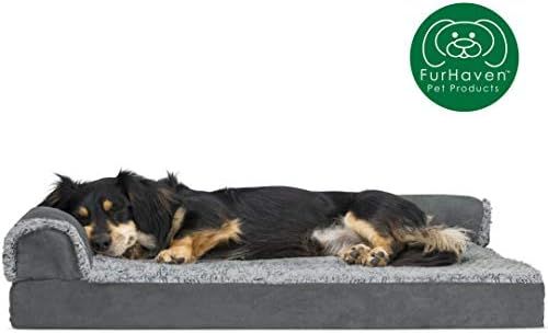 Furhaven Pet Dog Bed | Orthopedic L Shaped Chaise Lounge Sofa-Style Living Room Corner Couch Pet ... | Amazon (US)