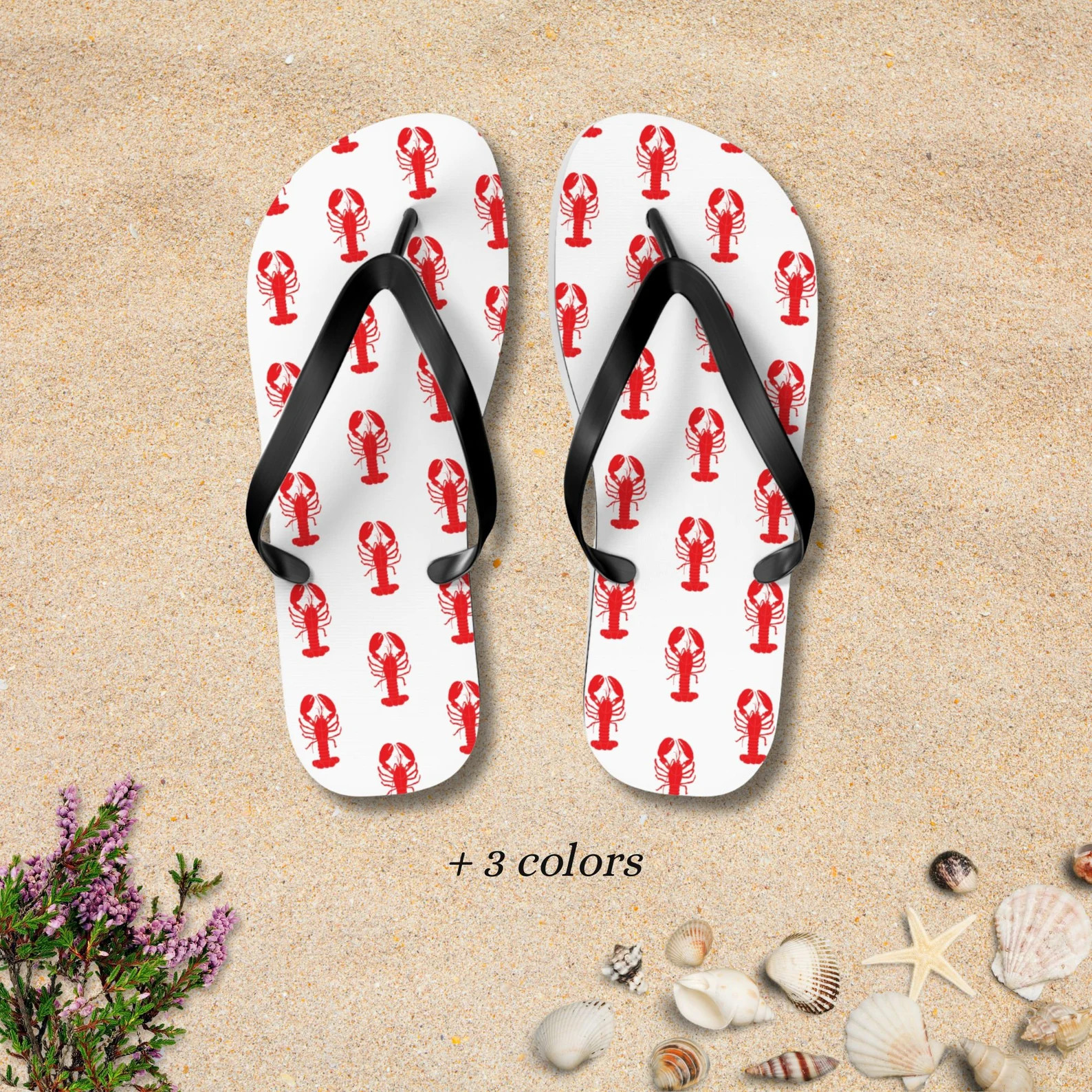 Lobster Flip Flops, Summer Casual Footwear, Lobster Flips for Men and Women, Pool and Spa Sandals... | Etsy (Global)