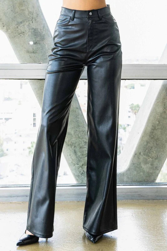 Vegan Leather Wide Leg Pants 15 | Casual Chic Boutique