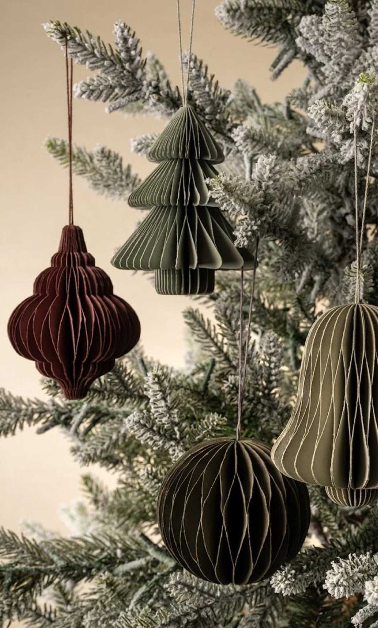 Pleated paper Christmas ornaments. Christmas tree decorations, vintage Christmas, Classy Christmas, emerald green, sage green, burgundy purple Holiday decor. Delicate Christmas tree ornaments. 

#LTKHome #LTKHoliday #LTKSeasonal