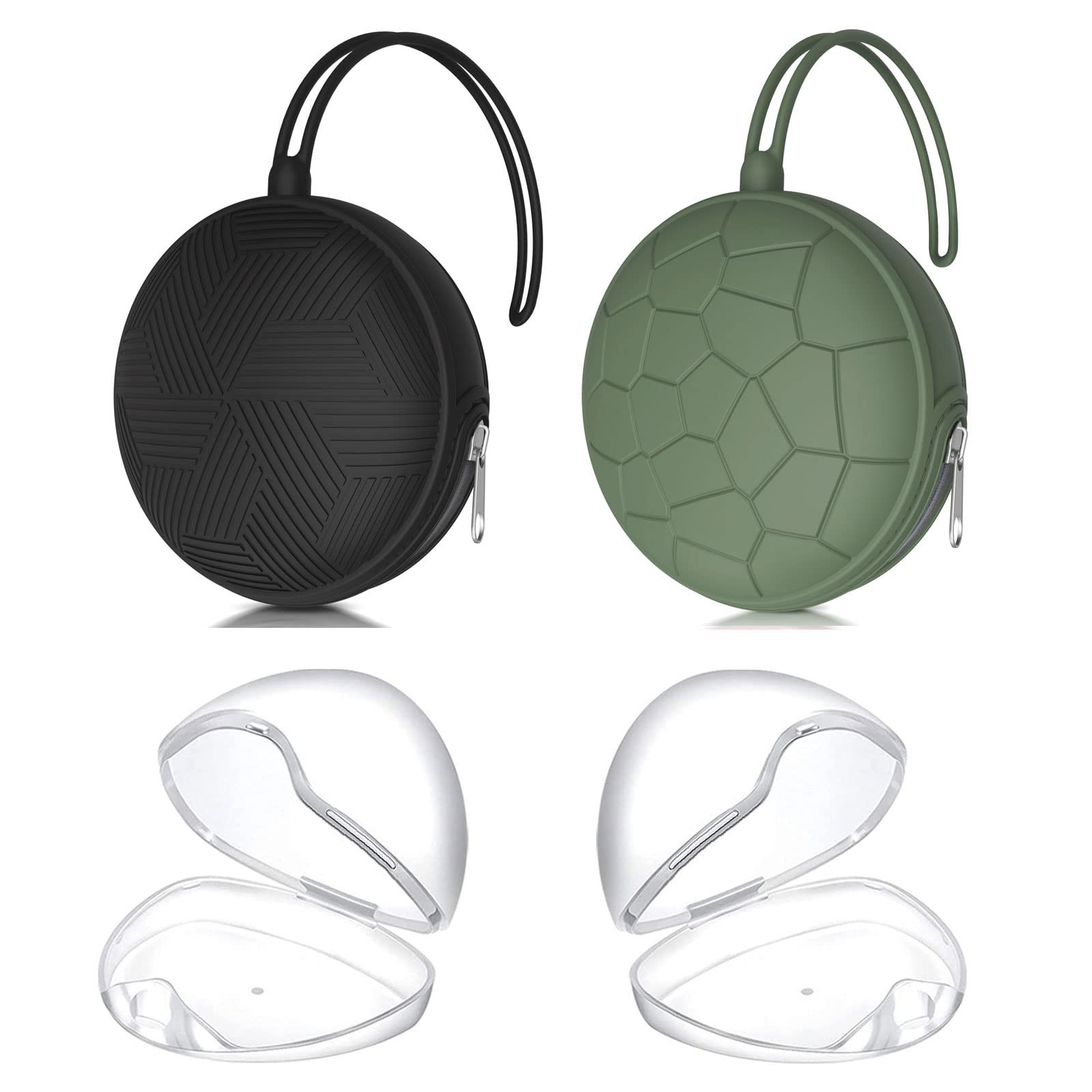 Smlpuame 4 Pack Pacifier Holder Case Set,2 Silicone Portable Pacifier Cover Pouch Bag for Diaper ... | Amazon (US)