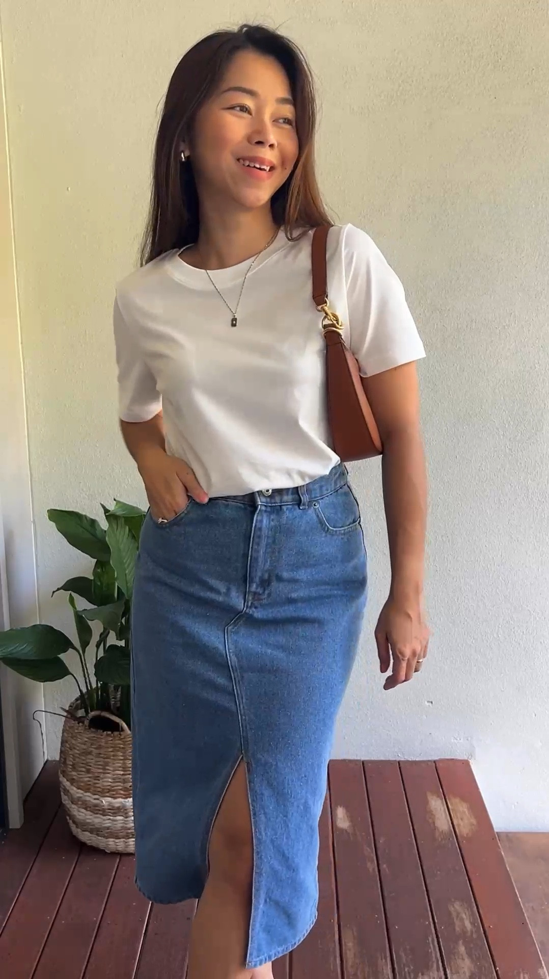 Casual brunch outfit✨
Keeping it classic , comfy and chic with Denim & White🫱🏻‍🫲🏼

I’m wearing @witcheryfashion white tee and @atmosandhere maxi denim skirt. Paired it with my new favourite shoulder bag from @oroton & necklace from @francescajewellery

What is your go-to brunch look? Let me know 💬

#LTKsummer #LTKaustralia #LTKstyletip