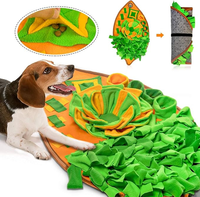 AWOOF Snuffle Mat for Dogs, Dog Nosework Feeding Mat, Pet Interactive Dog Puzzle Toys Encourages ... | Amazon (US)