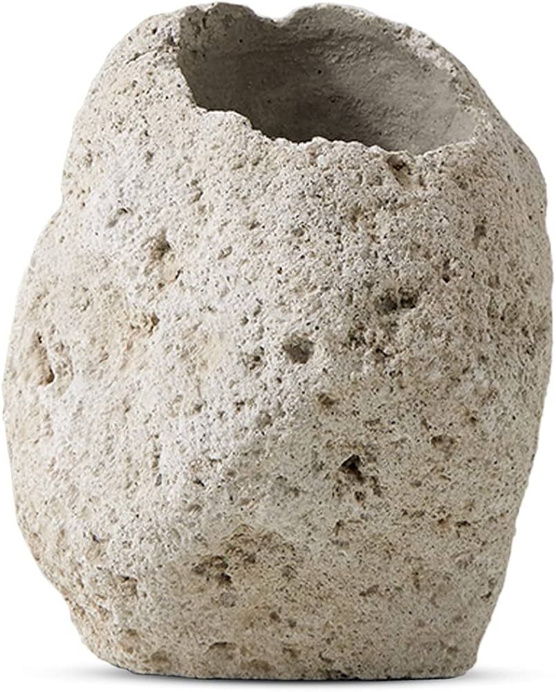 Serene Spaces Living Chunky Pumice Stone Vase, Textured Lava Rock Vase for Flowers, Plants - Perf... | Amazon (US)
