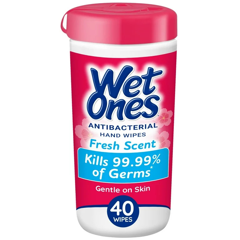 Wet Ones Antibacterial Hand Wipes, Fresh Scent, 40 Ct Canister, Hypoallergenic | Walmart (US)