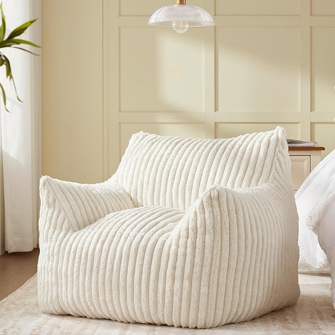 Giant Bean Bag Chairs for Adults Teens, Large Bean Bag Sofa Chairs with Filling Comfy Fuzzy BeanB... | Amazon (US)