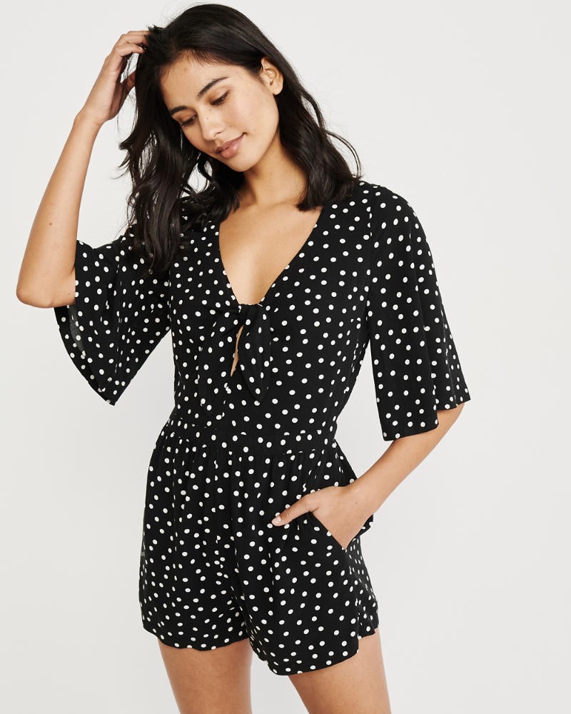 Tie-Front Kimono Romper | Abercrombie & Fitch US & UK