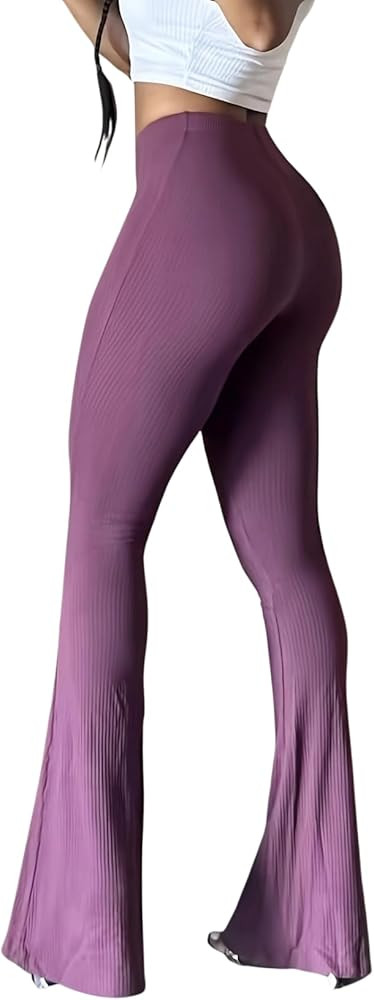 Flared Leggings for Women Grey Yoga Pants for Hip-Lifting and Straight Leg Style for Your Sports ... | Amazon (US)