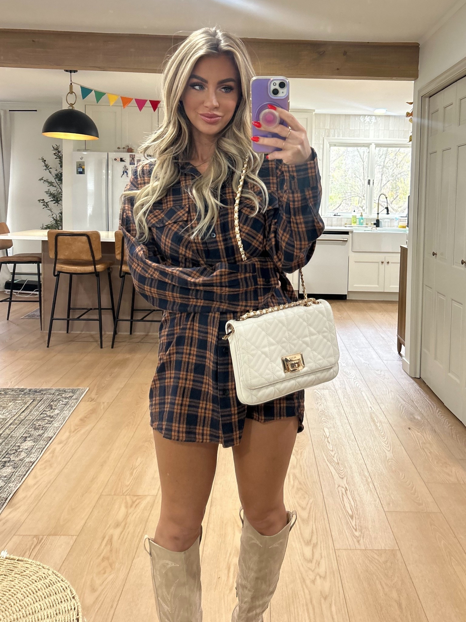 OVERSIZED PLAID FLANNEL SHIRT AND SOME BOOTS. Easy, comfortable outfit! Pair with leggings for a more cozy look!

#LTKFindsUnder50 #LTKStyleTip