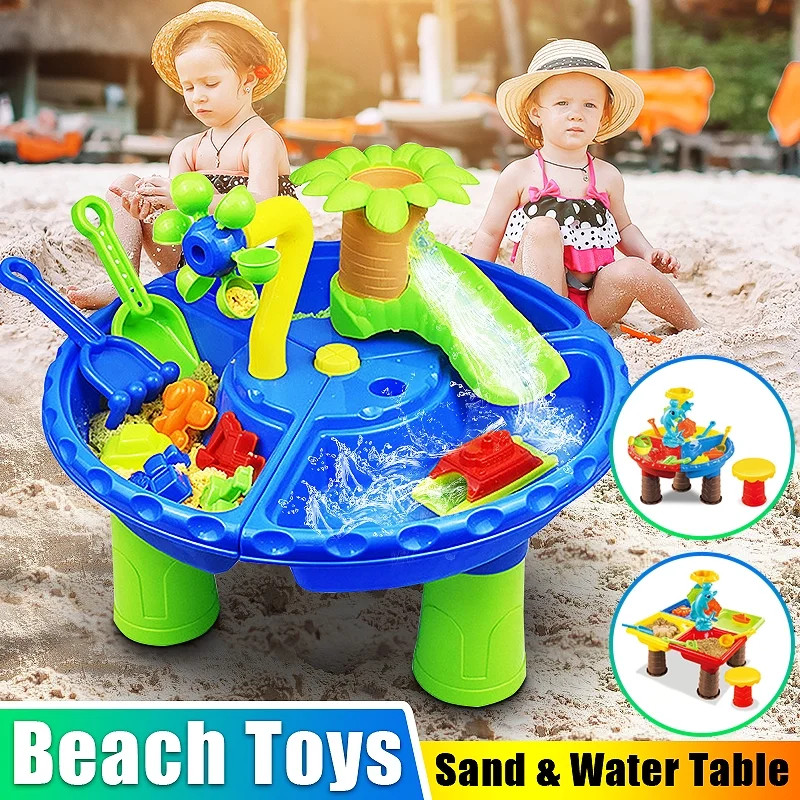 Kids Sand and Water Table, Toddler Activity Table Sandbox Toy Sensory Table Outdoor Toy Beach Pla... | Walmart (US)