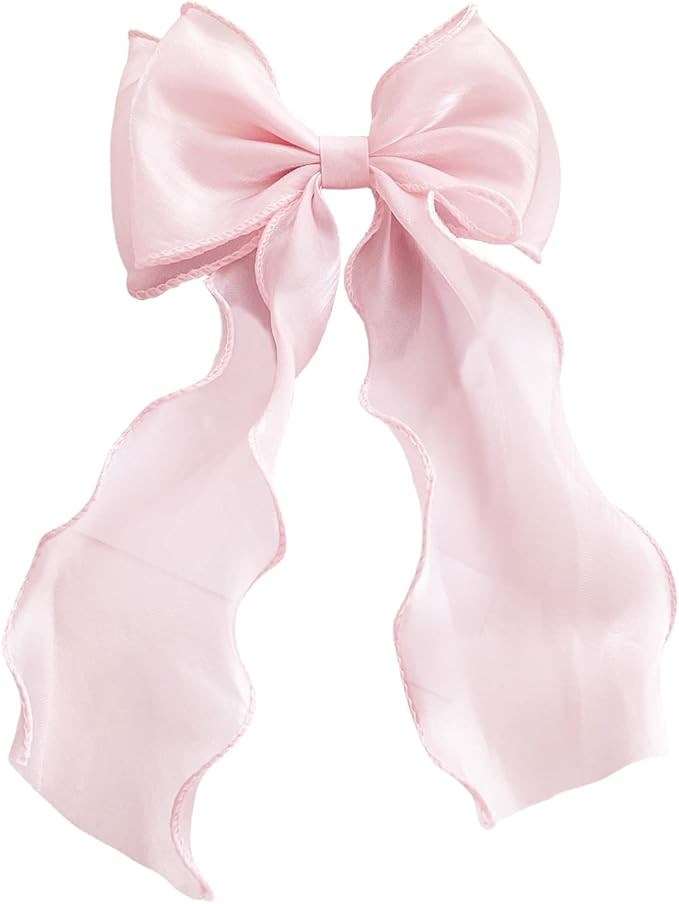 Large Silky Hair Clip With Bow For Ladies And Girls, Elegant Hair Bows For Thick Or Thin Hair, Li... | Amazon (UK)