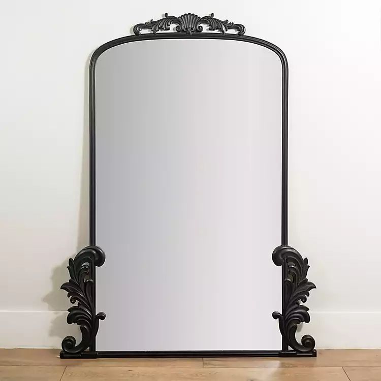 Black Ornate Scroll Bordeux Leaner Mirror | Kirkland's Home