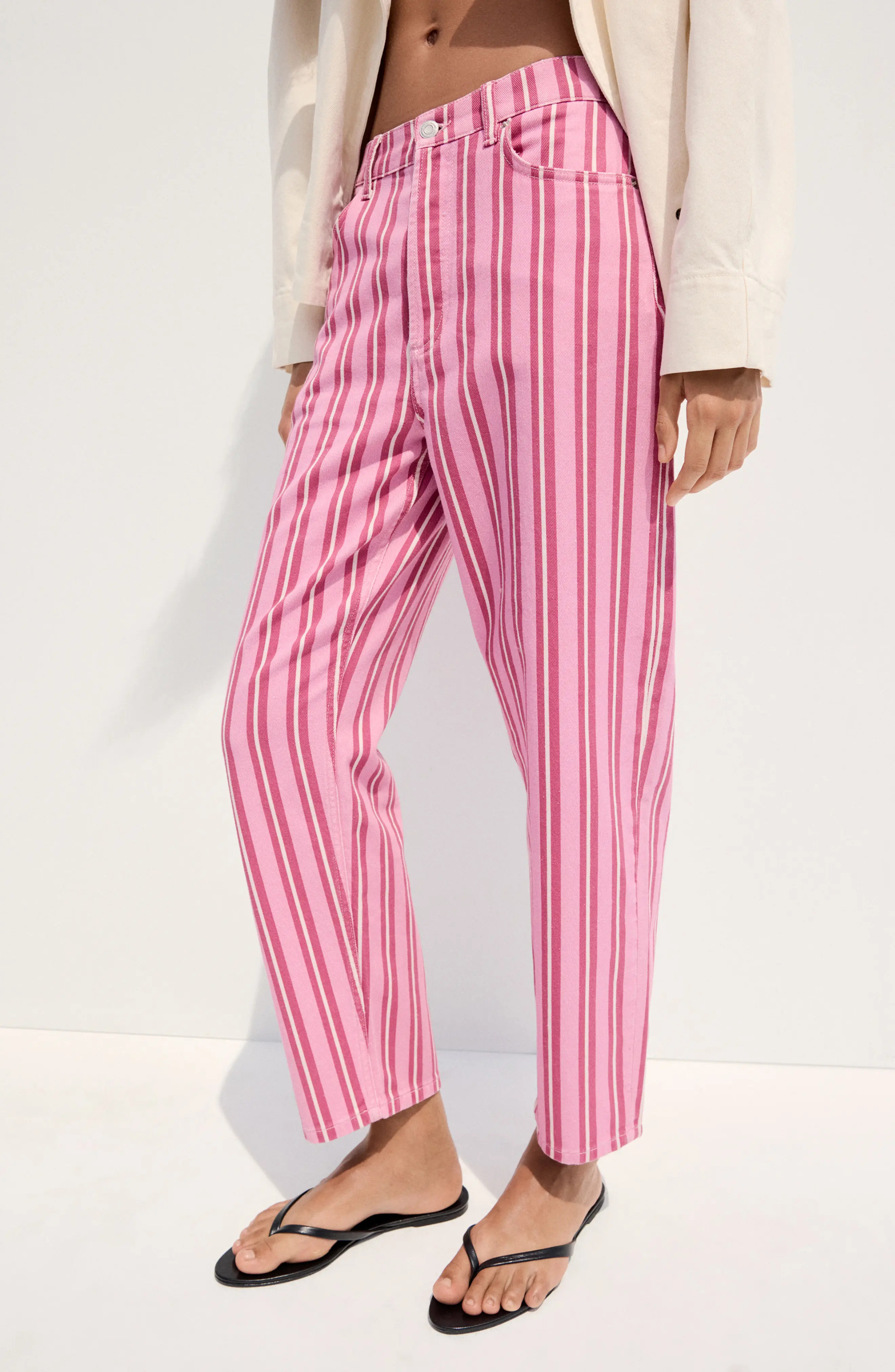 Striped High Waist Straight Leg Jeans (Women) | Nordstrom | Nordstrom