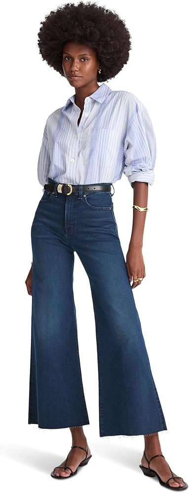 Madewell Womens Flared Wide-Leg Crop Jean in Kingston Wash | Amazon (US)
