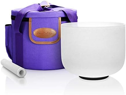 TOPFUND F Note Crystal Singing Bowl Heart Chakra 8 inch with Heavy Duty Singing Bowl Carrying Cas... | Amazon (US)