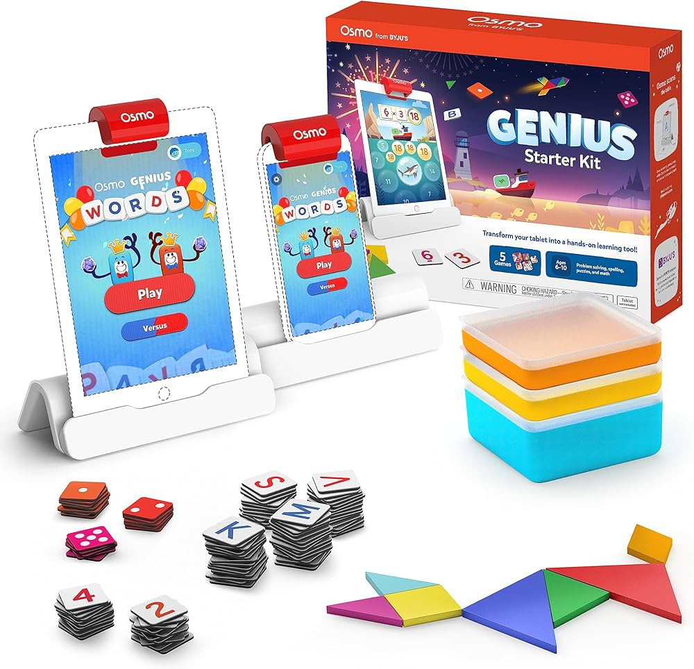 Osmo - Genius Starter Kit for iPad & iPhone - 5 Educational Learning Games - Ages 6-10 - Math, Sp... | Amazon (US)