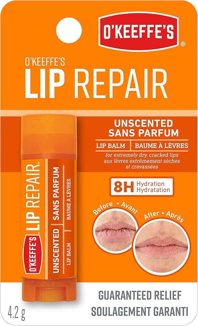 O'Keeffe's Unscented Lip Repair Lip Balm for Dry, Cracked Lips, Stick | Amazon (US)