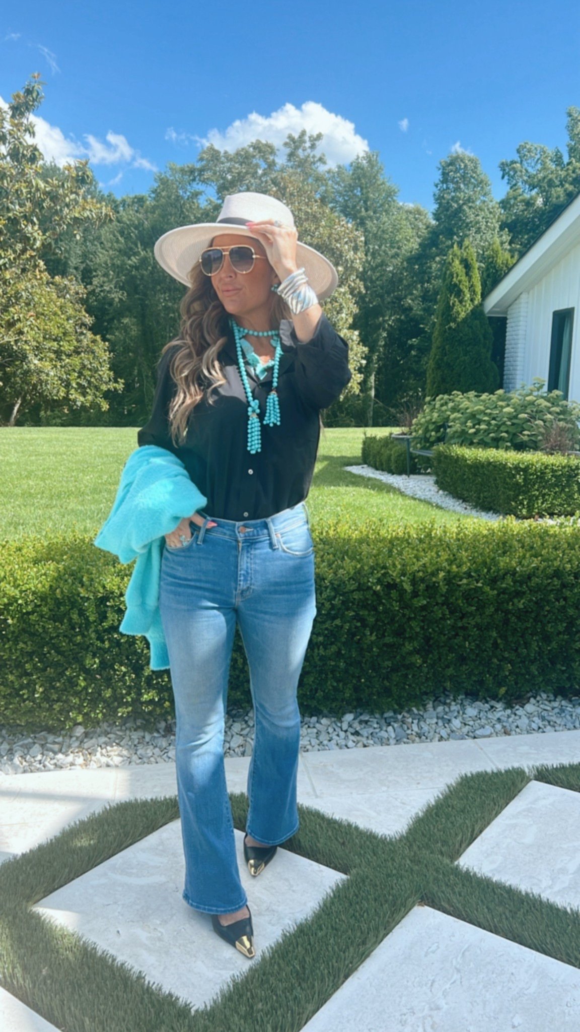 CHRLDR top | Mother jeans | turquoise necklaces 

#LTKSummerEdit #LTKStyleTip #LTKOver40