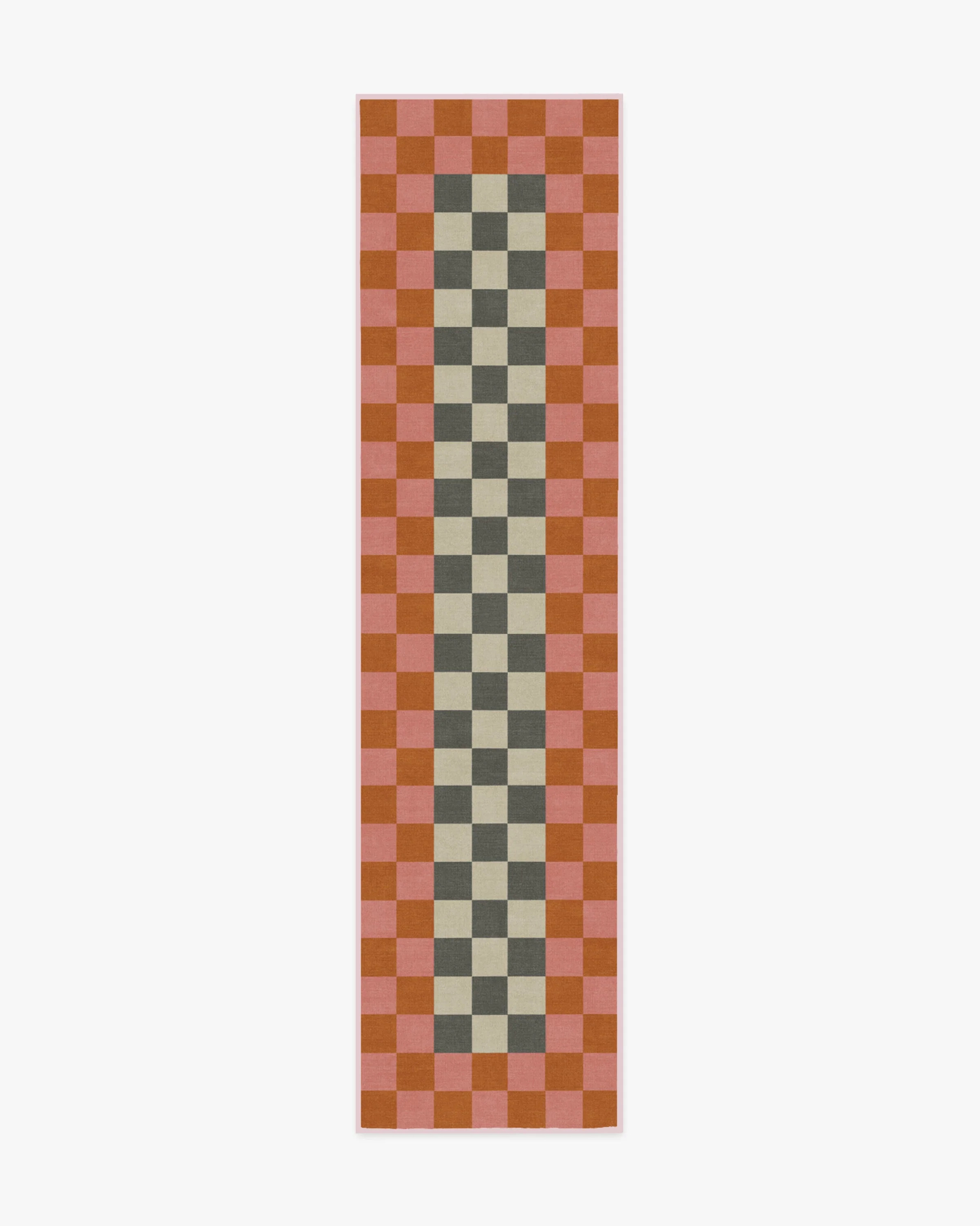 Jonathan Adler Checker Border Pink & Orange Rug | Ruggable | Ruggable