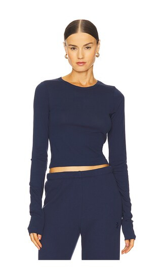 Long Sleeve Baby Tee in Navy | Revolve Clothing (Global)