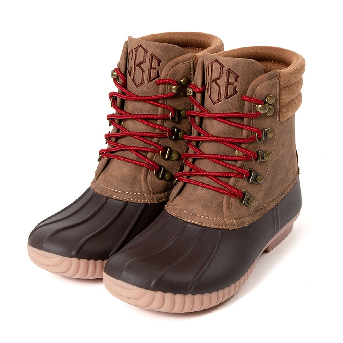 Monogrammed Holiday Red Duck Boots | Marleylilly