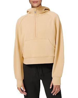 LASLULU Womens Hoodies Fleece Lined Collar Pullover 1/2 Zipper Sweatshirts Long Sleeve Crop Tops ... | Amazon (US)