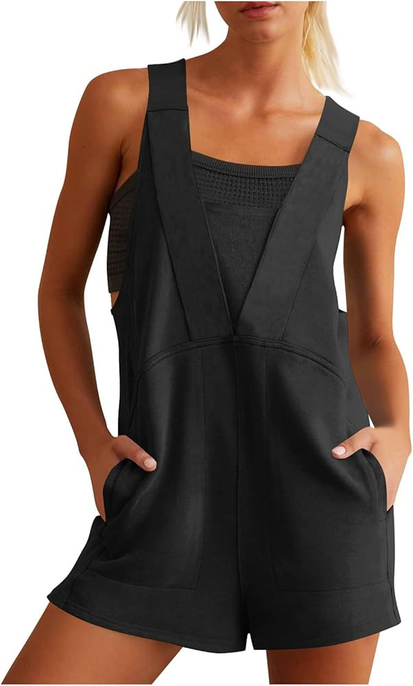 Womens Rompers Dressy Casual Summer Romper Trendy 2025 Petite Short Jumpsuits with Pockets | Amazon (US)