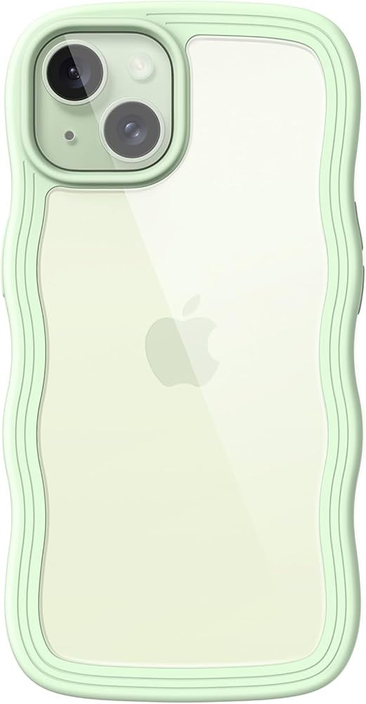 JETech Cute Case for iPhone 15 Plus 6.7-Inch, Wave Frame Curly Shape Shockproof Phone Cover for W... | Amazon (US)