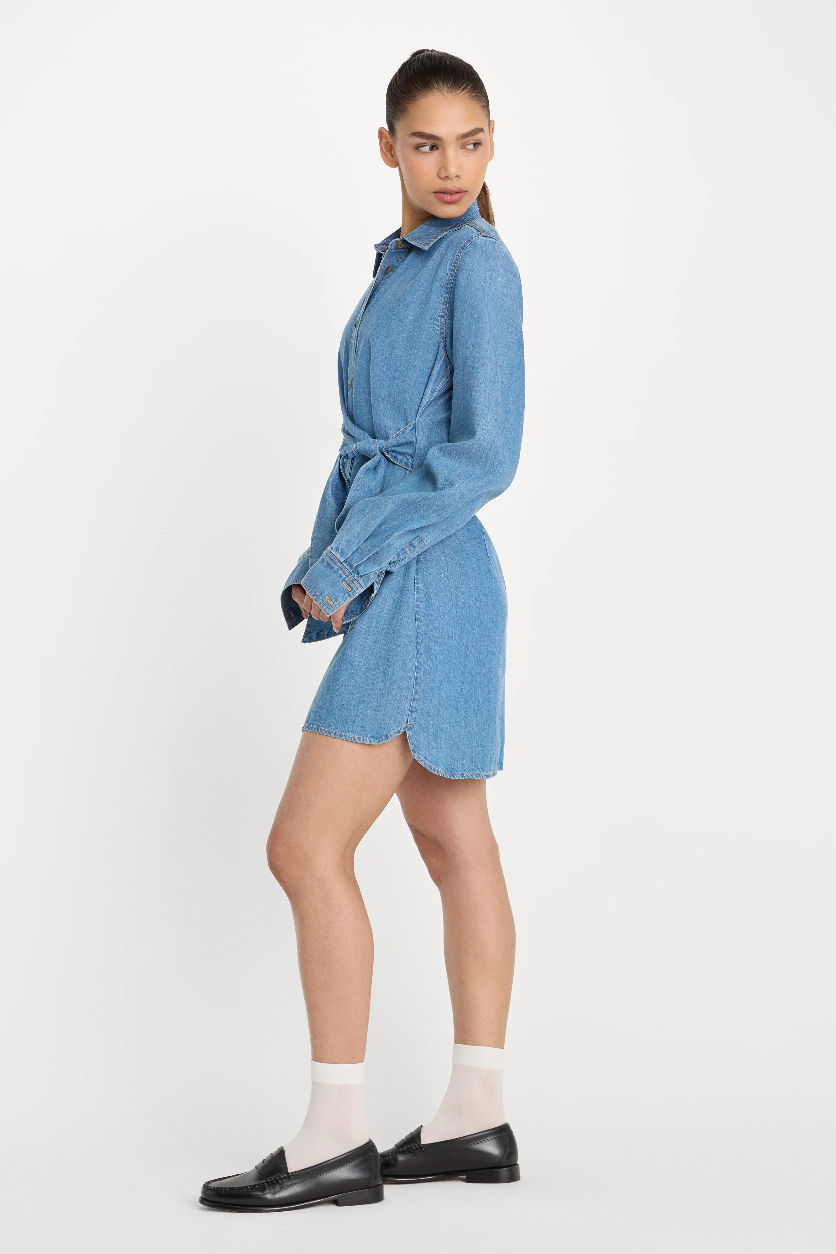 DENIM WRAP SHIRT DRESS | INDIGO266 - GOOD AMERICAN | Good American