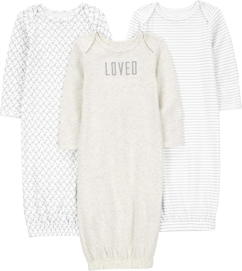 Simple Joys by Carter's Baby 3-pack Neutral Cotton Sleeper Gown | Amazon (US)