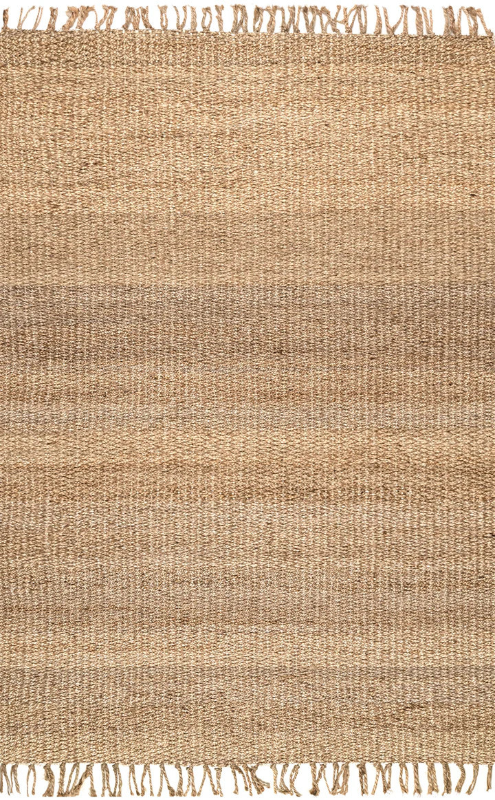 Solid Jute Tassel Rug | Tan | Rugs USA