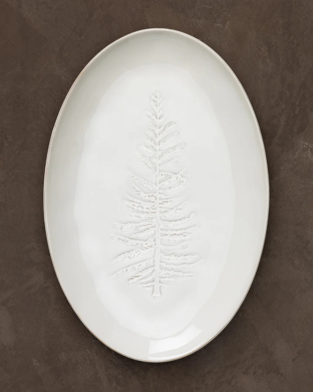 Oval Platter with Debossed Pine Tree Detail | McGee & Co.
