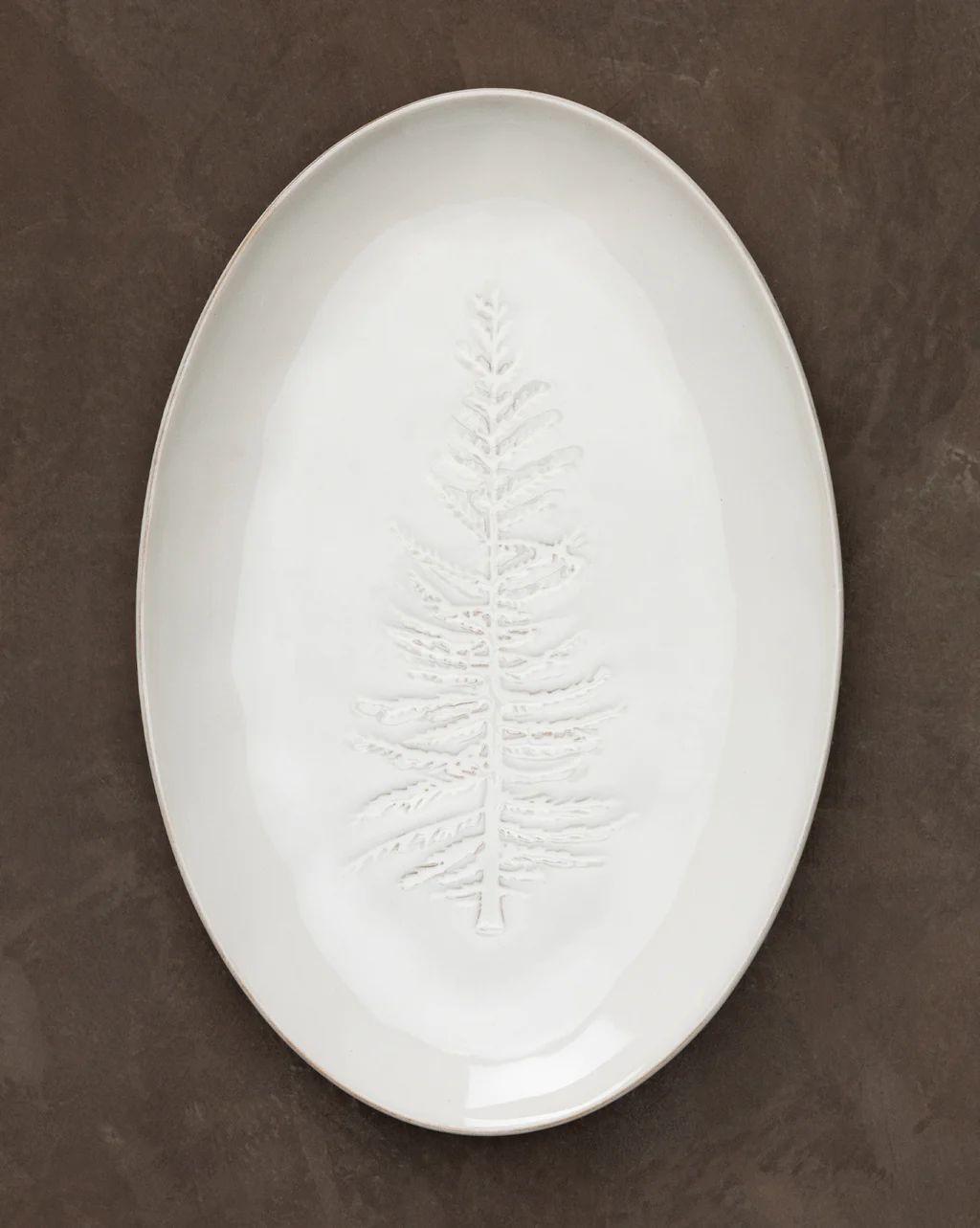 Oval Platter with Debossed Pine Tree Detail | McGee & Co.