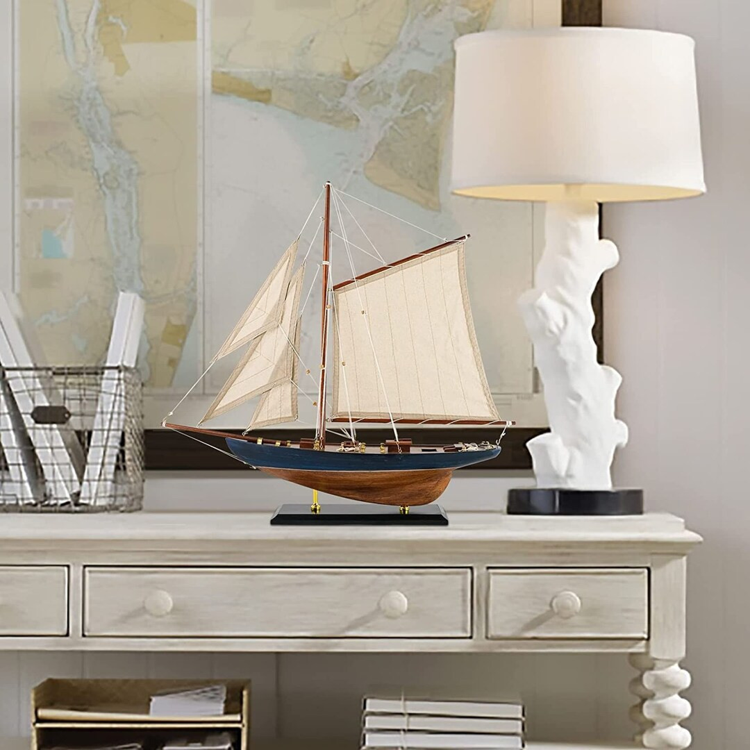 Antique Finish Wooden Sailboat Decor  Model Ship  Sailboat - Etsy | Etsy (US)