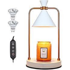 XJZJY Candle Warmer Lamp with 2 Bulbs,Electric Candle Warmer with Timer,Dimmable Candle Light Mel... | Amazon (US)