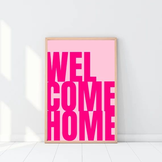 Hot Pink Welcome Home  Chic Welcome Home Sign Pink Entryway - Etsy | Etsy (US)
