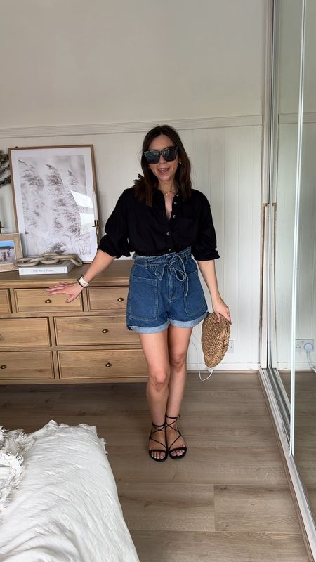 Five days of daily outfits - day four - 

Wearing a black linen shirt (matalan and wearing a size 12) 

Zara shorts via Vinted but similar linked below 

Amazon strappy sandals 

Clutch bag from pretty little thing 🩷

Everyday outfit / denim shorts / linen shirt / sandals / breastfeeding friendly / mum outfit / summer outfit / everyday outfit 

#LTKstyletip #LTKSeasonal #LTKeurope